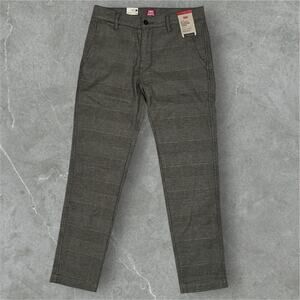 NWT Levi's XX Chino Standard Taper Plaid Brown Mens Pants Stretch 30x29 30x30Tag